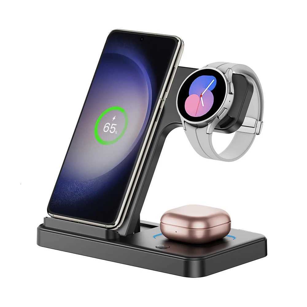 Foldable 3in1 Wireless Charger Stand For Galaxy Watch 7 6 5 4 S24 S23 S22 S21 S20 Note 20 Z flip 6 5 4 Buds 3 2 Pr
