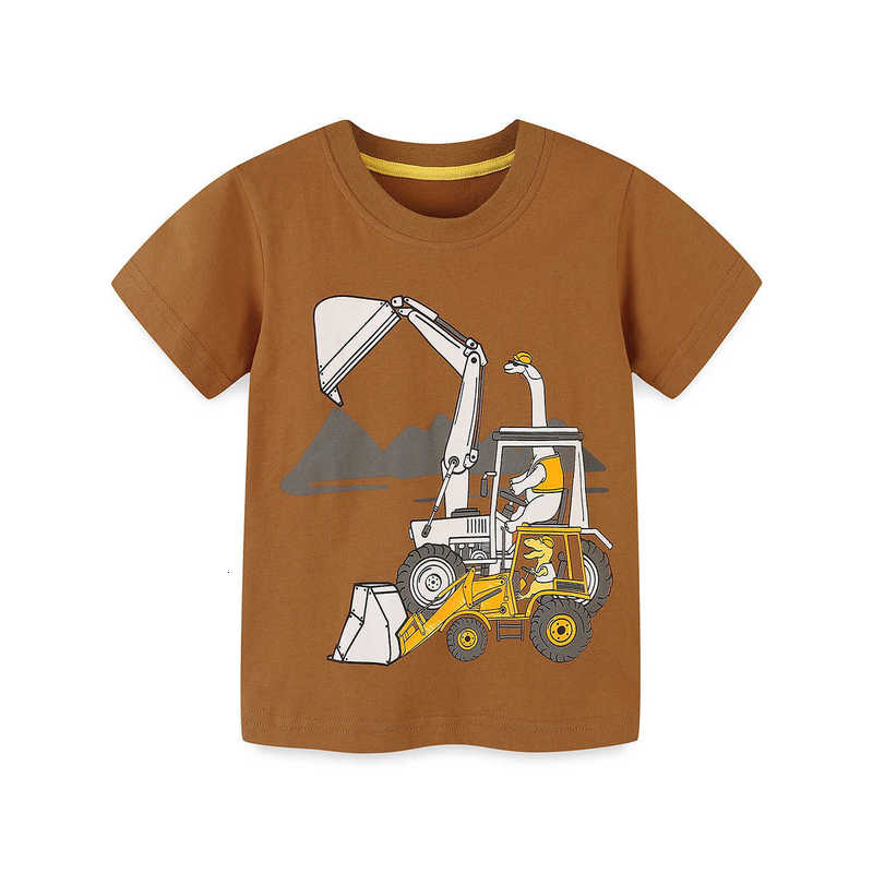Children's Fashion T-Shirt Knitted Cotton Cartoon Print Boys' T-Shirt Fashion Round Neck Children's Short Sleeve Top