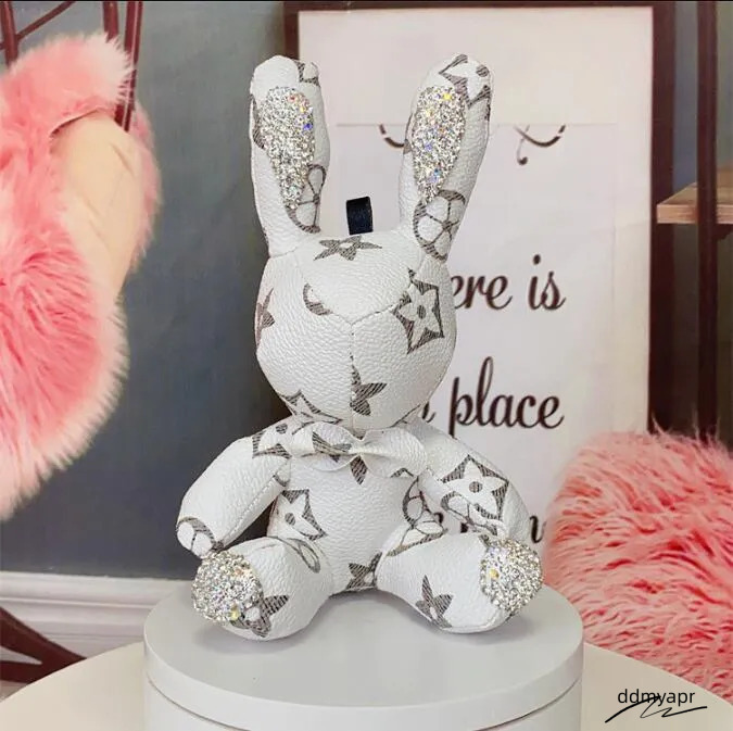 Creative New Handmade Dia-Studded Rabbit Pendant Cute Car Keychain Couple Bag Charm Tues1 ddmyapr