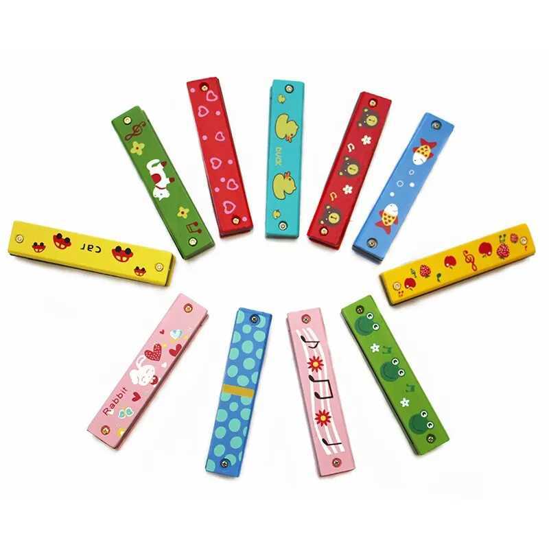 3Pcs 16 Holes Harmonica Musical Instrument Montessori Educational Toys Cartoon Pattern Kids Wind Instrument Children Gift Kids C250913