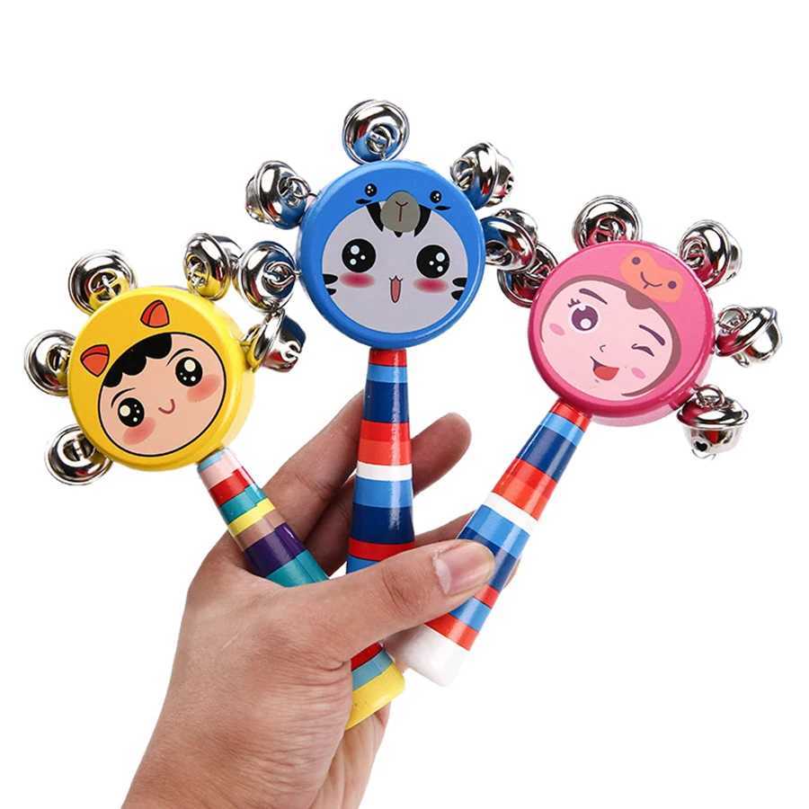 1pc Style Random Smiling Face Rattle 16cm Handheld Sounding Bell Creative Toys Children Puzzle Instrument Toys Gift for Kids C250913
