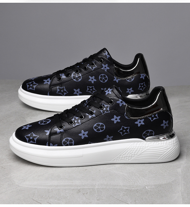 Designer Shoes Men's shoes with thick-soled leather upper, white sneakers, 2025 New Autumn collection, invisible height-increasing shoes, casual 