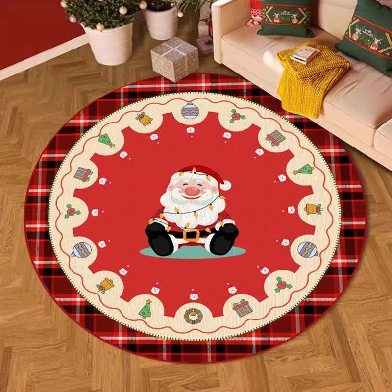 VIKAMA Round Crystal Velvet Bedroom Living Room Christmas Tree Mat Easy Care Carpet Home Decoration C913 H260226