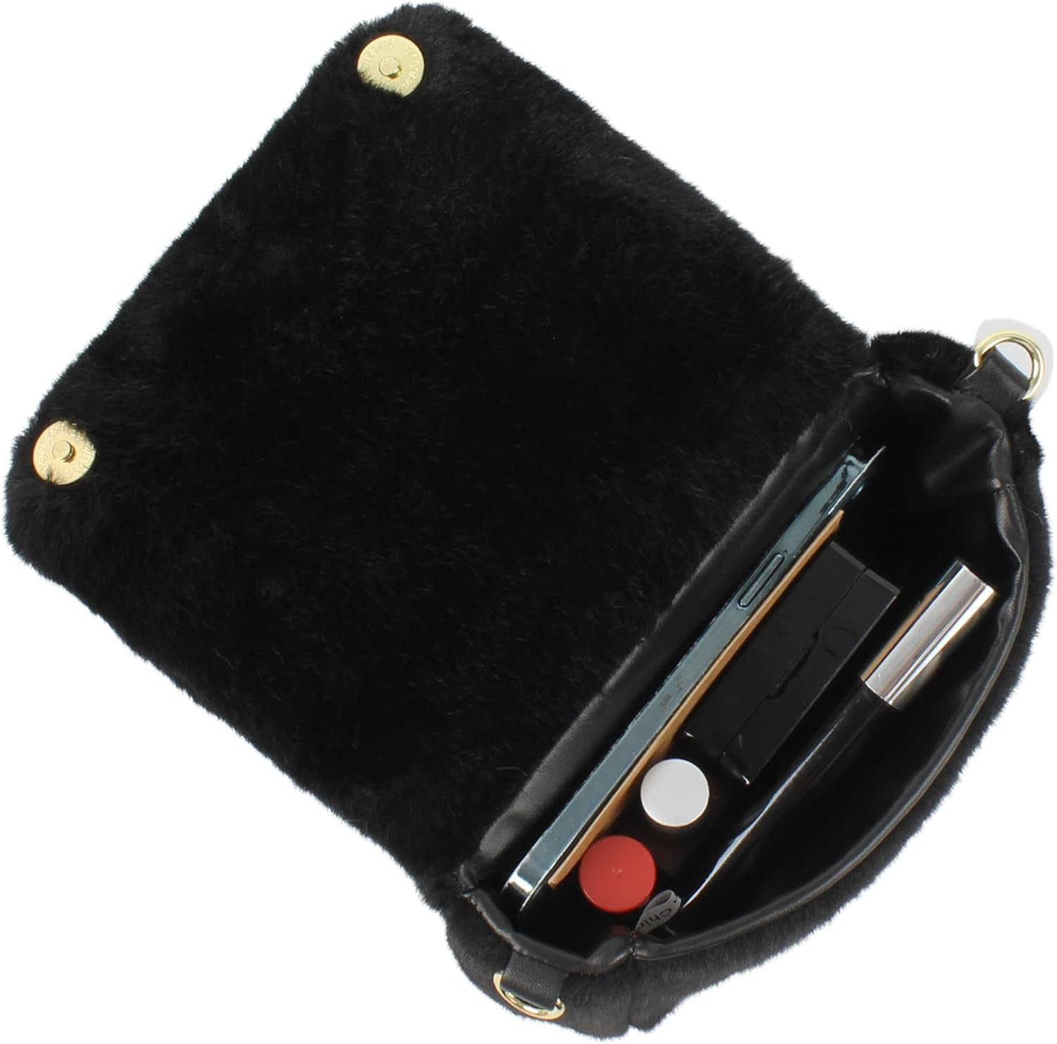 Women Faux Fur Winter Fashion Shoulder Bag Barrel Shape Drawstring Satchel PurseW250913