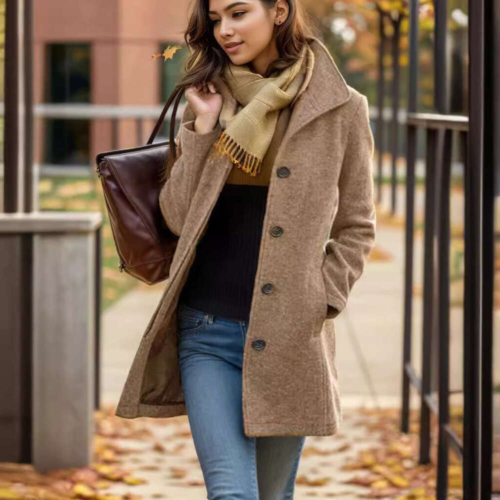 womens coat jackets womens fur coat womens coat jackets womens fur coat Autumn Winter European and American New Women's Clothing Retro Mid-Length