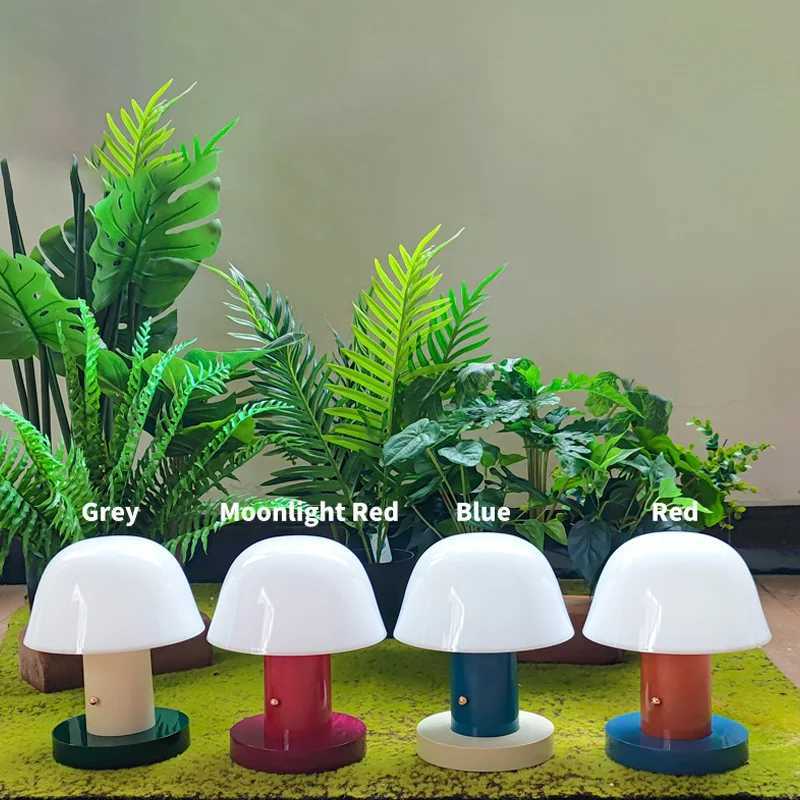 Mushroom Table Lamp Warm Color Night Light USB Rechargeable LED Touch Desk Light Piano Coating Surface Love Gift Lamp C250913