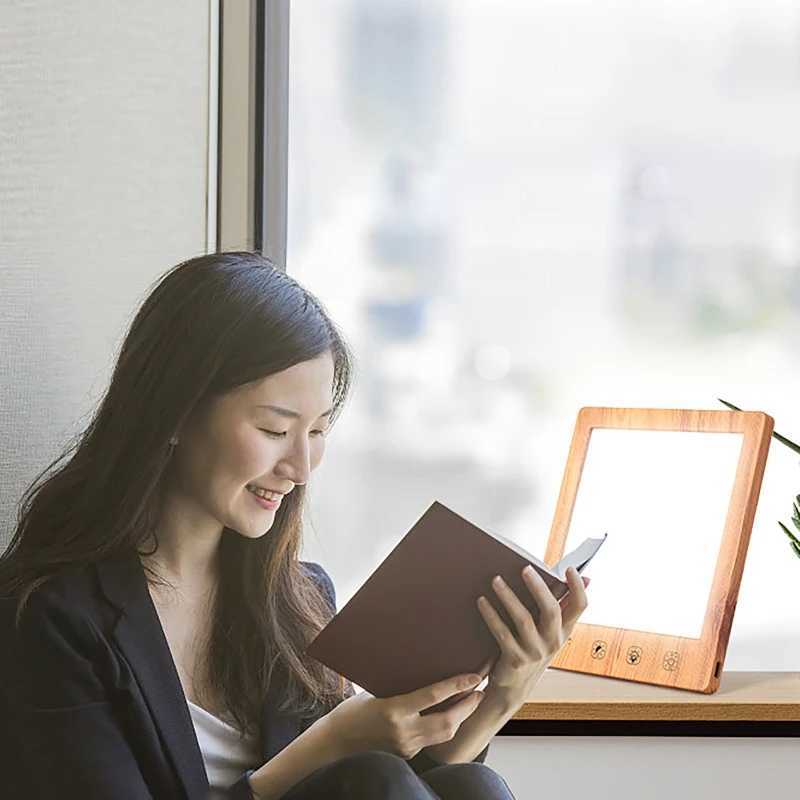 Sad Lamp Stepless Dimming Phototherapy Bionic Solar Light Touch Therapy Light Lamp Depression Antifatigue Lamp Timed Night Ligh C250913