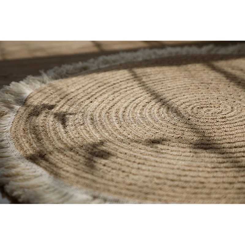 NonSlip Round HandWoven Carpet Sand Scraping Door Entrance Mat Hallway Bath Rug Dust Removal Carpet Wire Loop Footpad 45cm C250913