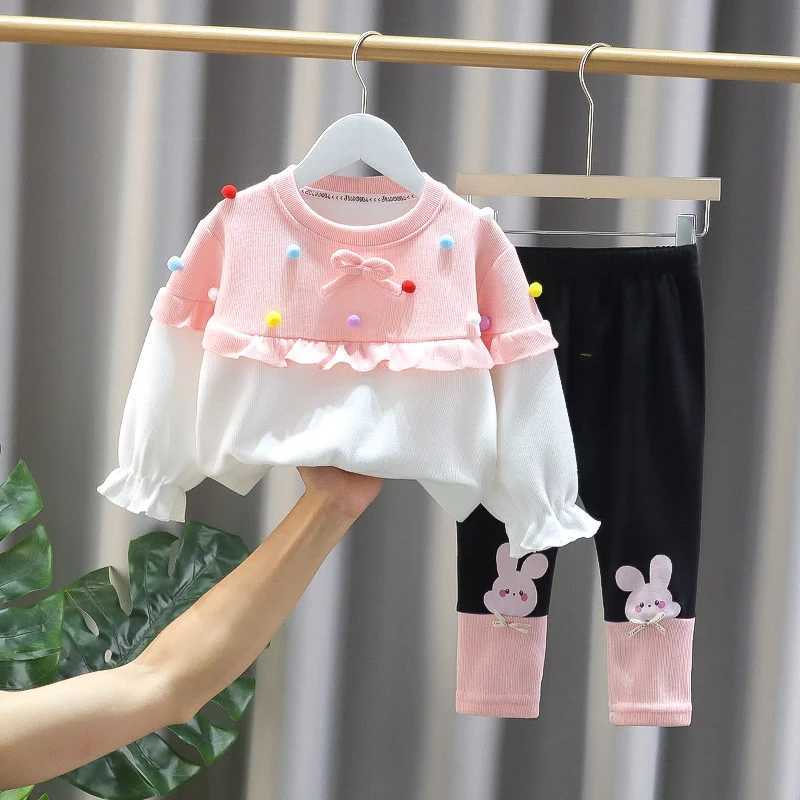 New Spring Autumn Baby Girls Clothes Suit Children Fashion TShirt Pants 2PcsSets Toddler Casual Costume Infant Kids Tracksuits C250913