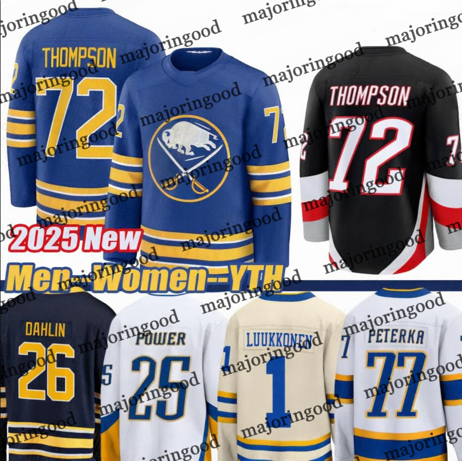 #72 Tage Thompson sabres hockey jersey #26 Rasmus Dahlin Ukko-Pekka Luukkonen Jack Quinn Radim Mrtka Greenway Alex Tuch Peyton Krebs Devon Levi Zach Benson jerseys men
