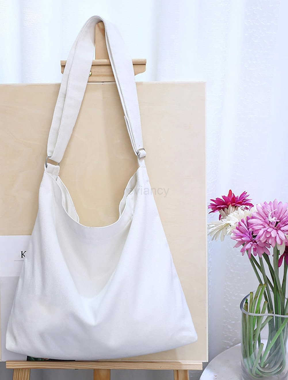 Womens Large Canvas Shoulder Bag Hobo Tote Handbag Casual PurseW250913