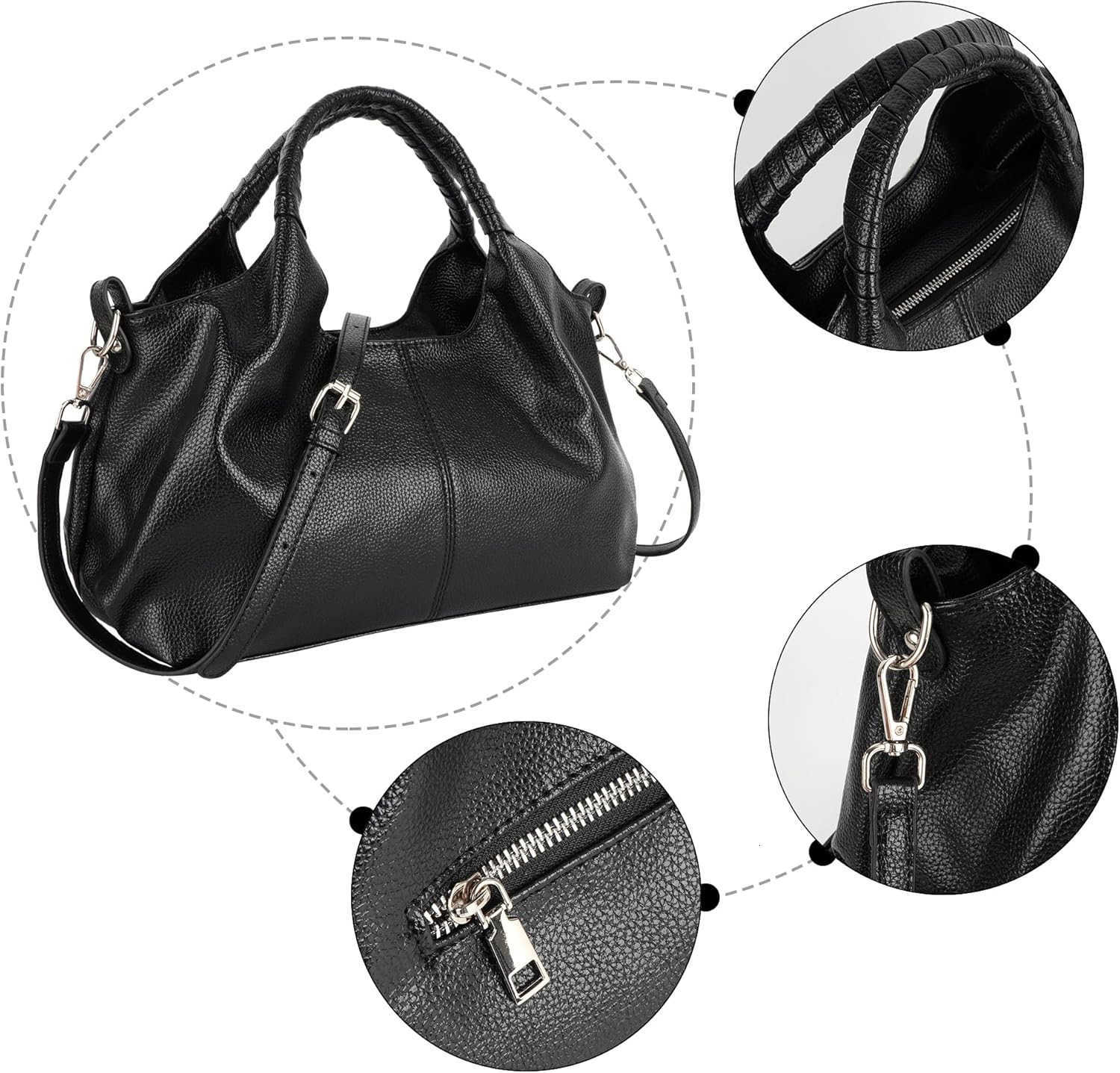 Womens Leather Handbag Purse Top Handle Satchel Bag Designer Clutch Purse Multi Pockets Crossbody Shoulder BagW250913