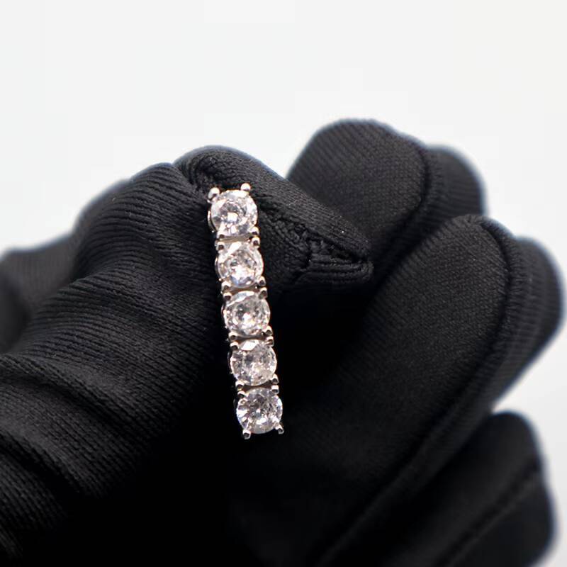 S925 FiveRow Moissanite Diamond Belly Button Ring Shiny Reverse Jewelry Nose Piercing 925 Sterling Silver Sexy Fashion Jewelry