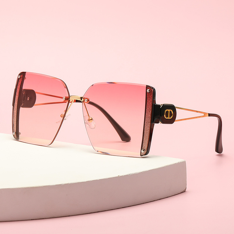 Fashionable Large-Frame High-Definition Nylon Polarized Women's Style European And American Frameless Sunglasses Cross-Border New Style Wholesale