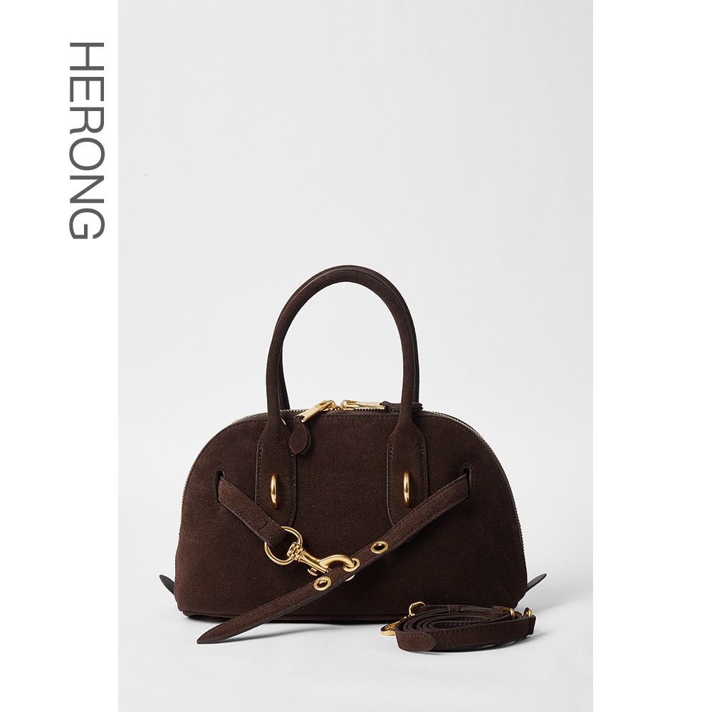 HERONG 2025 New Large Capacity Fashion Women's Handbag Autumn/Winter Vintage Premium Bag Single Shoulder Shell Bag