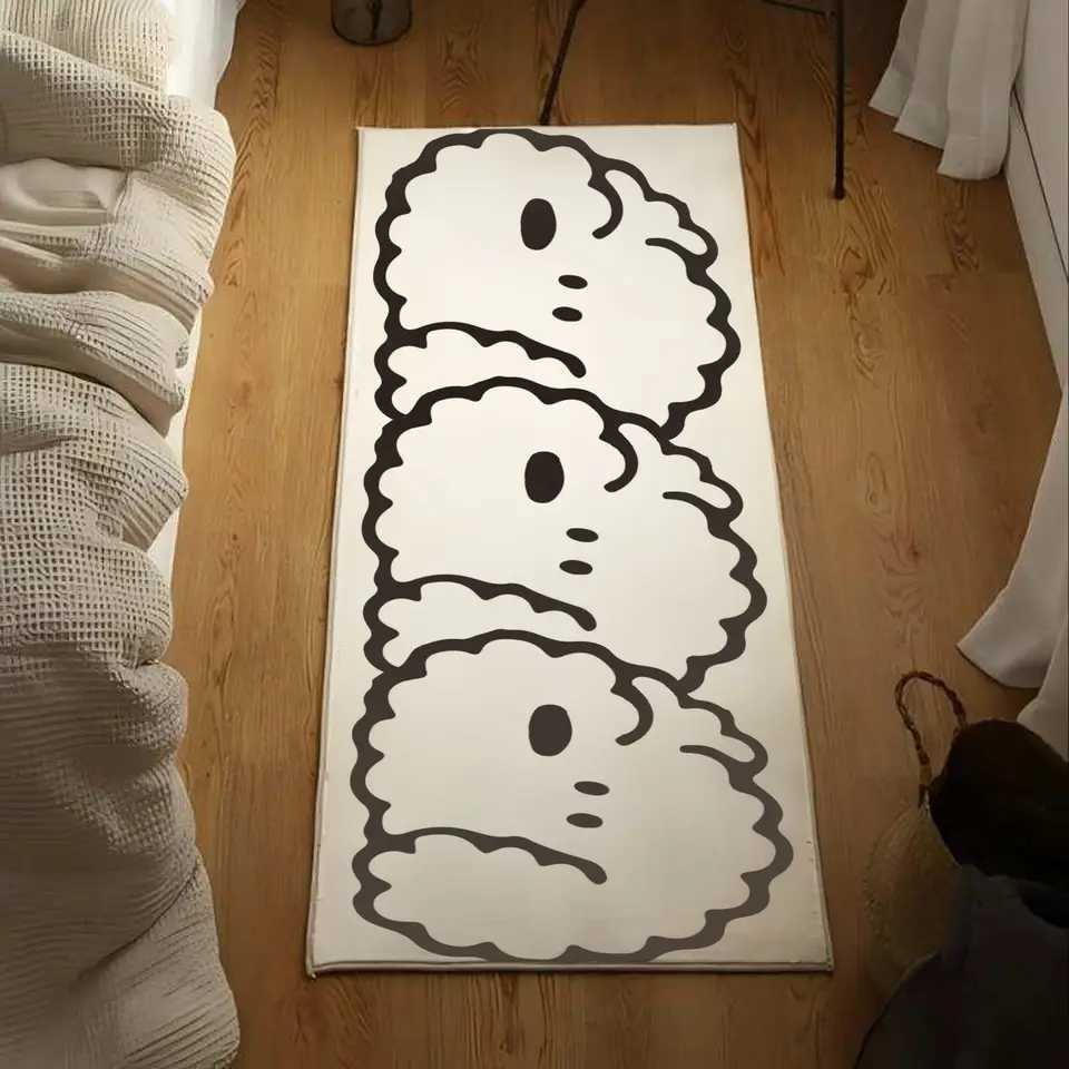 VIKAMA Cute and Simple Dog Plush Carpet Home Bedside Carpet Living Room Bedroom Bay Window Pad Carpet Home Decor C250913