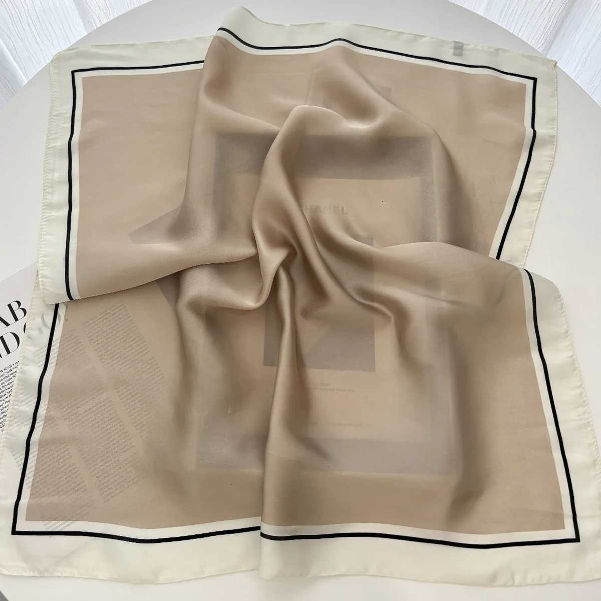 Luxury Floral Print Shawl Square Scarf for Wen Soft Satin Wraps Neckerchi Fa Hair Bands Ribbon band Bandana G250912