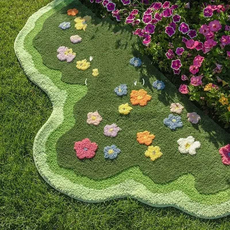 2025 Trendy Soft Living Carpets Floral Bed Rugs Plush Hallway Mats Entry Doormat Home Art Botanical C250913
