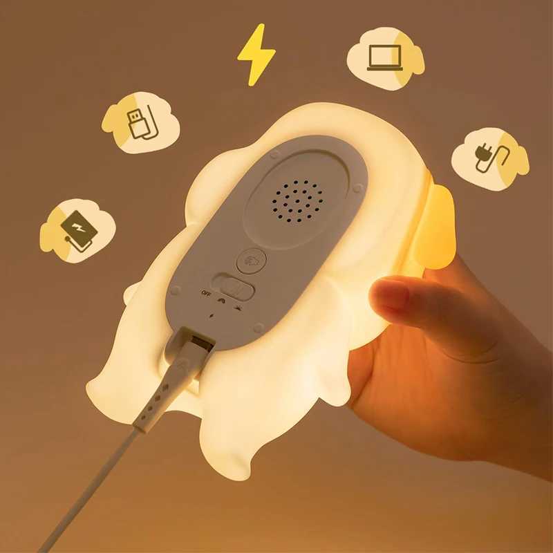 Cute Soft Silicone Dog Night Lights With Sound Dimmable Timmer Nursery Puppy Lamp Bedroom Bedside Nightlight Baby Boy Girls Gift C250913