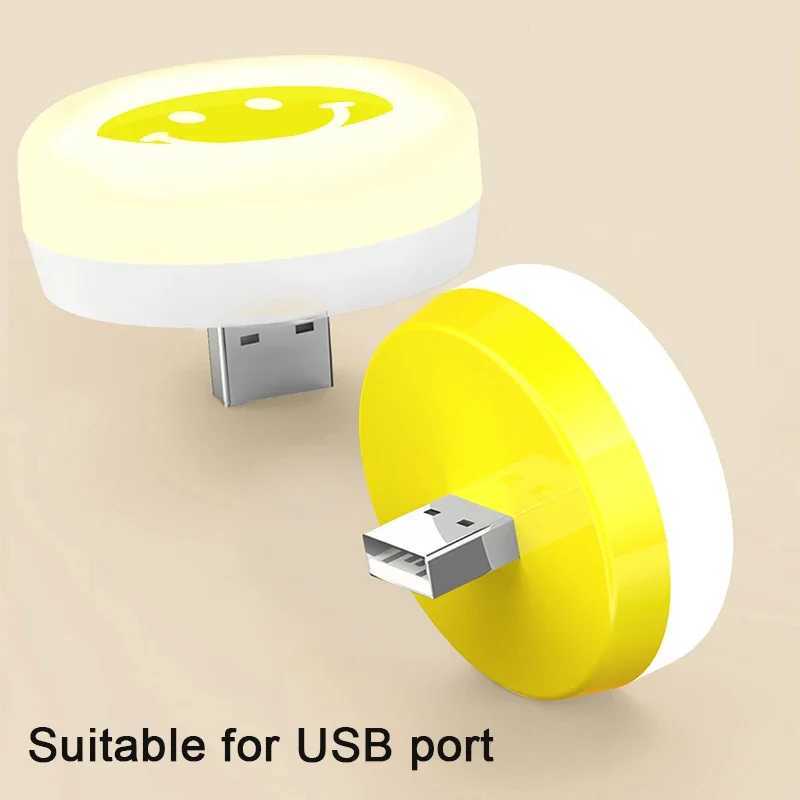 USB Night Light Mini LED Night Light USB Plug Lamp Power Bank Charging USB Book Lights Small Round Reading Eye Protection Lamps C251122