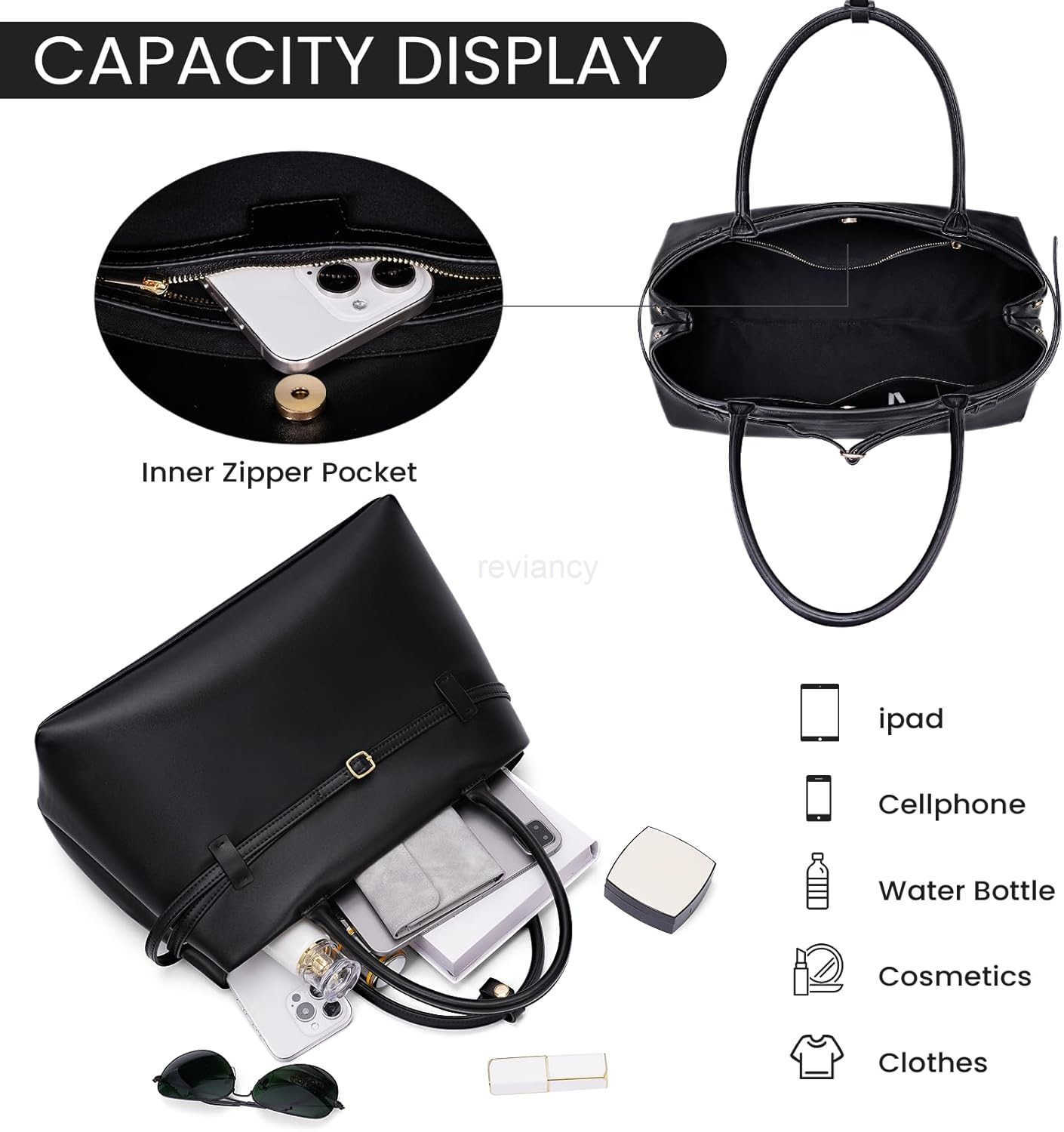 Tote Bag for Women Vegan Leather Work Bag Top Handle Bag Trendy Hobo Handbag College Tote Bag PurseW250913