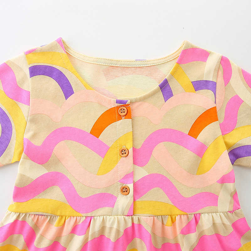 Girl's Dresses Girl's Dress 25 Summer New Children's Princess Dress Knitted Cotton Round Neck Short Sleeve Dress