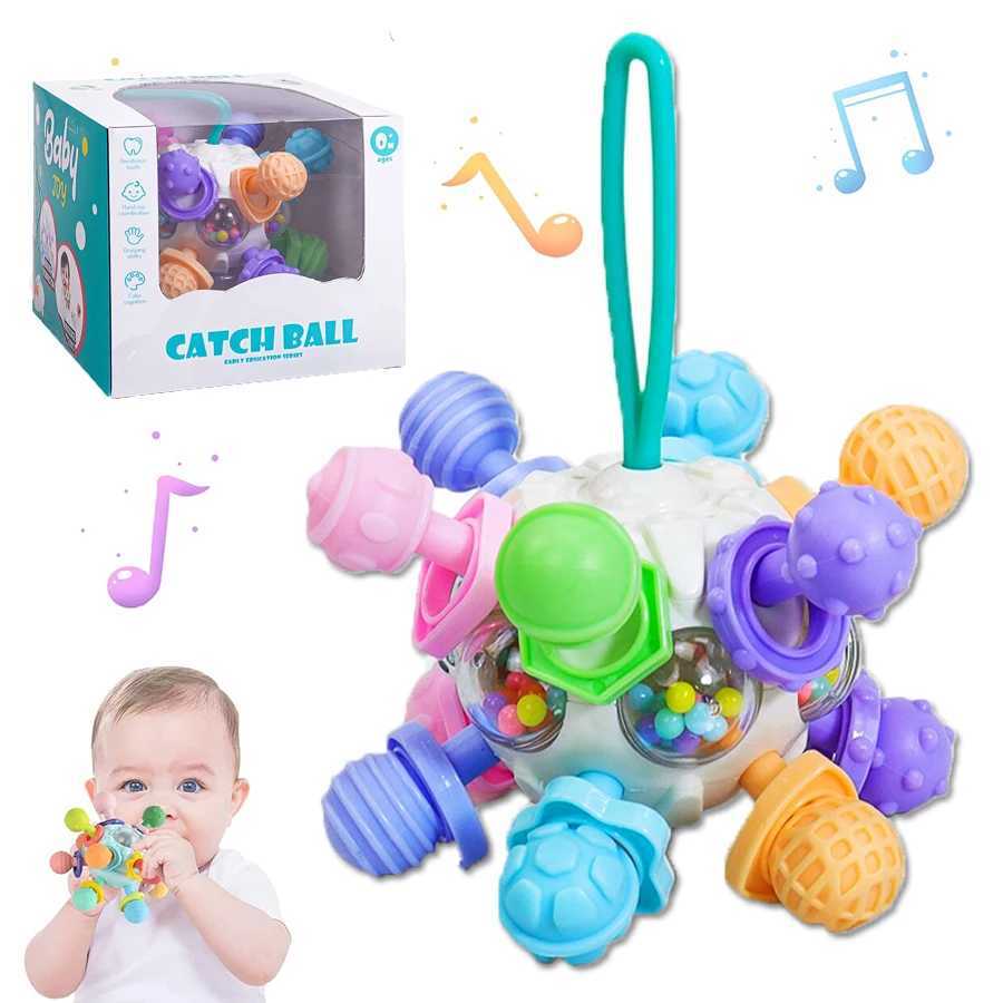 Montessori 012 Months Baby Sensory Rattle Teether Toys Grasping Activity Development Silicone Toys Birthday Christmas Gift C250913