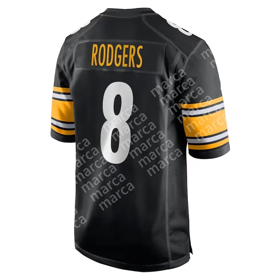 Personalized 8 Aaron Rodgers Will Howard Custom Football Jersey Metcalf WATT Fields Fitzpatrick Wilson Embroidered Letter Number Design333
