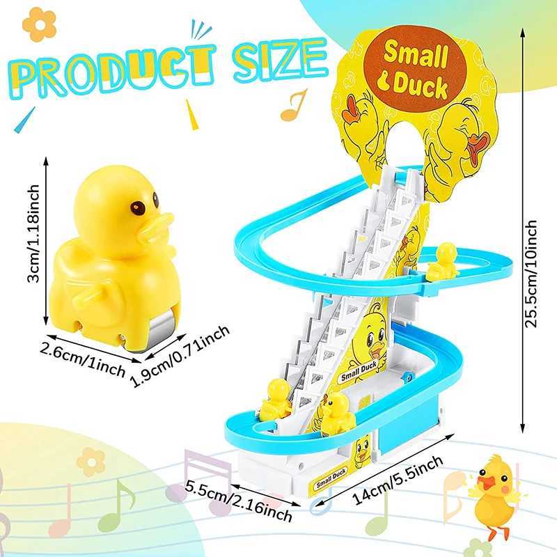 Funny Baby Toys Electric Duck Track Slide Toys Boys Ducks Climb Stairs Toy Baby LED Lights Music Roller Coaster for Kids C250913