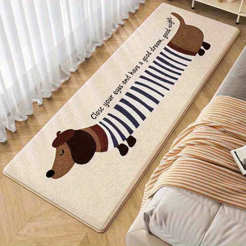 VIKAMA Long Dog Carpet Bedroom Bedside Rugs Bay Window Mat Living Room Carpet Cute Door Mat Absorbent Bathroom Carpet Home Decor C250913