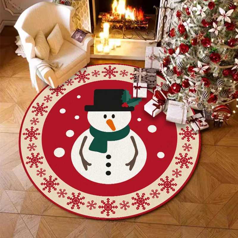 VIKAMA Round Crystal Velvet Bedroom Living Room Christmas Tree Mat Easy Care Carpet Home Decoration C913 H260226