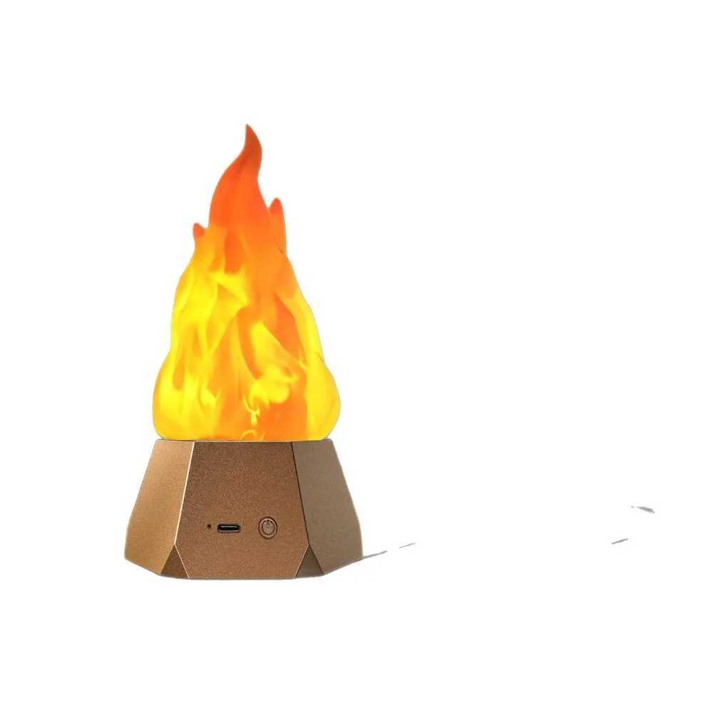 USB Rechargeable Flickering Flame Lamp 35H Runtime Energy Saving 3D Fake Fire Night Light Rechargeable Battery 3 Modes Y250913