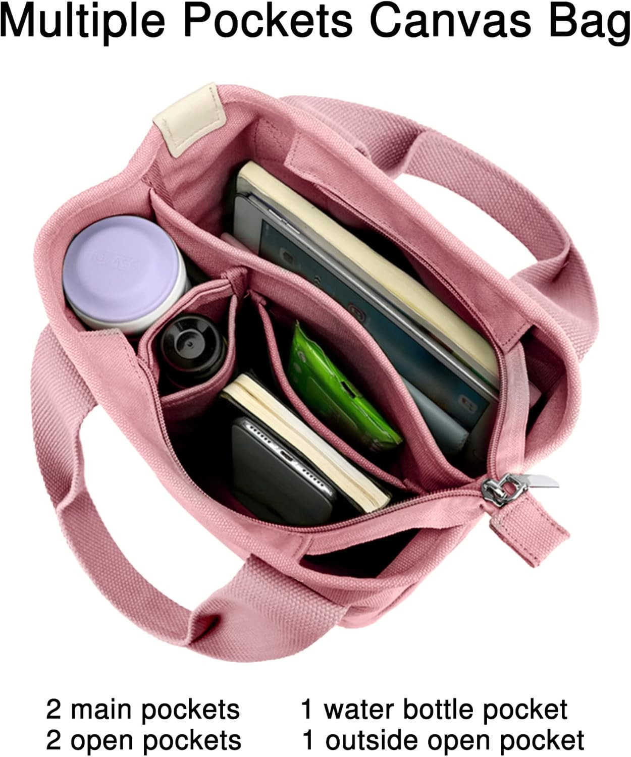 Canvas Tote Bag for Women Stylish Crossboy Handbag Casual Hobo Bag Top Handle Satchel with Multiple PocketsW250913