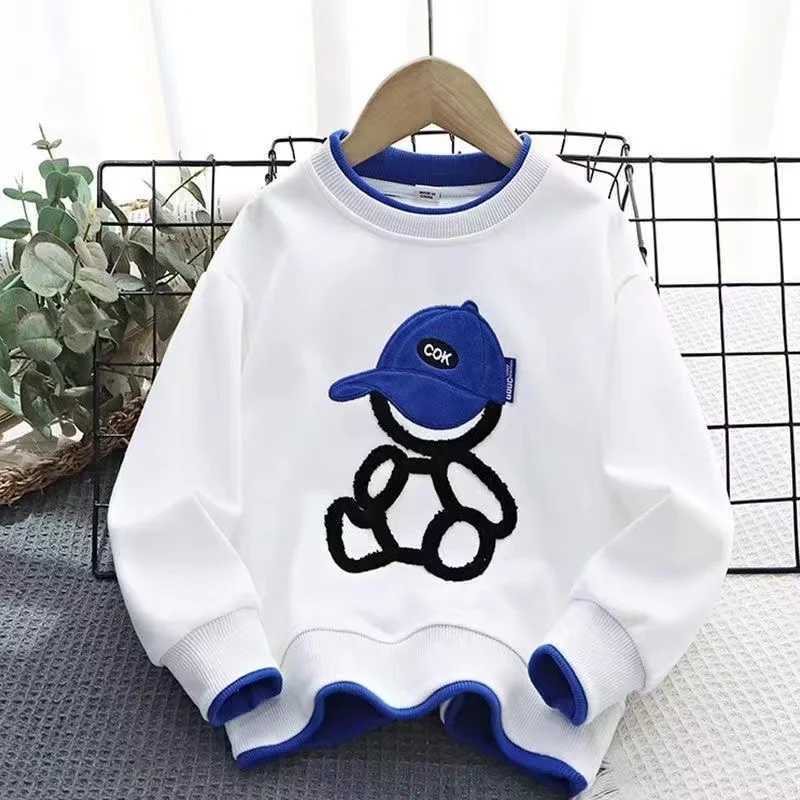 Teenage Boy Clothes Children Girl fake two pieces Sweater Pullover And pants Set kid Embroidery Cartoon Bear Top Bottom Suit C250913