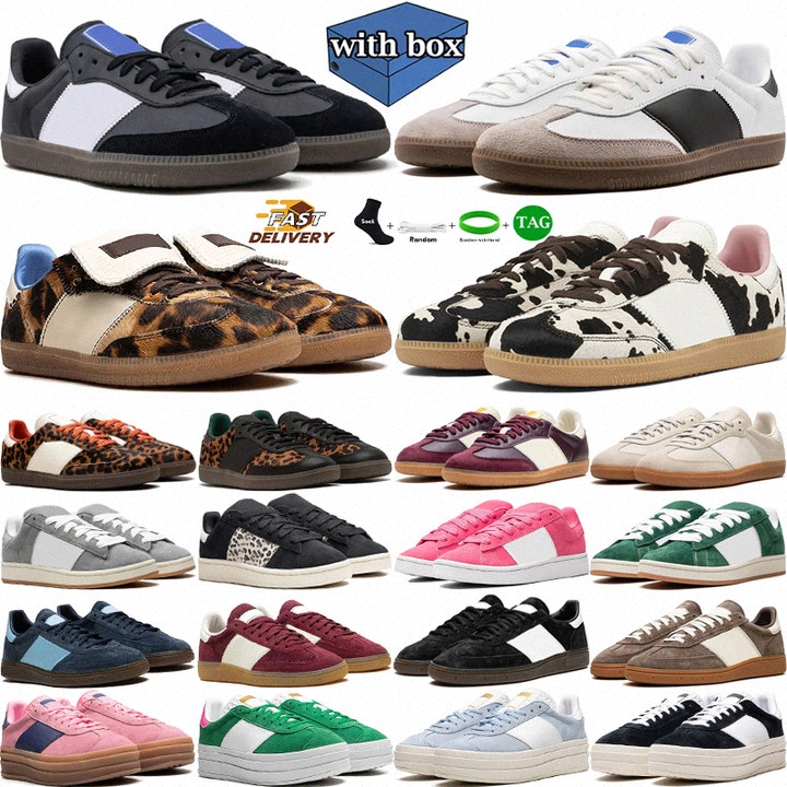 With Box Designer shoes mens womens platform sneakers pony leopard navy silver pink red green brown blue cardboard cloud white core black gum og sport J3zs#