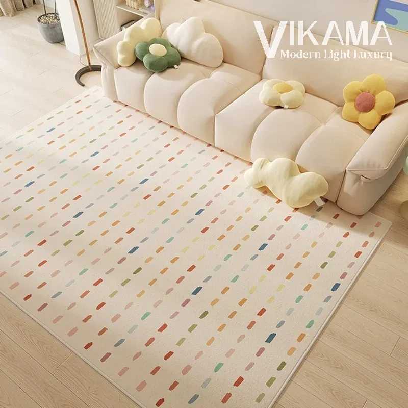 VIKAMA ins Style Color polka dot Living room Simple Art Deco carpet Nordic girls Bedroom sofa headboard Warm home decor floormat C913 H260226
