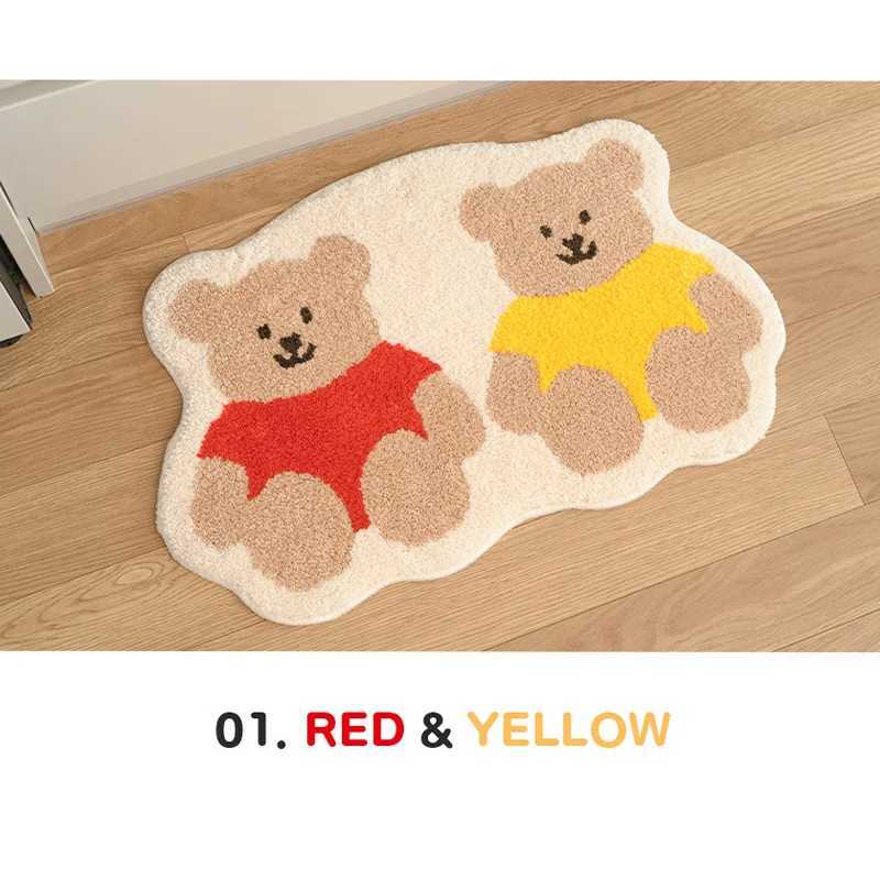 VIKAMA Cartoon Cute Bear Floor Mats Waterproof AntiFouling AntiStatic Sofa Living Room Bedroom Home Decoration Carpet C913 H260226