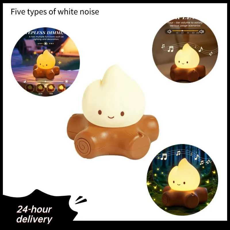 Flame Stump Night Light led lights for bedroom White Noise lamp Adjustable Light Rechargeable Warm Light Atmosphere Light Gifts C250913