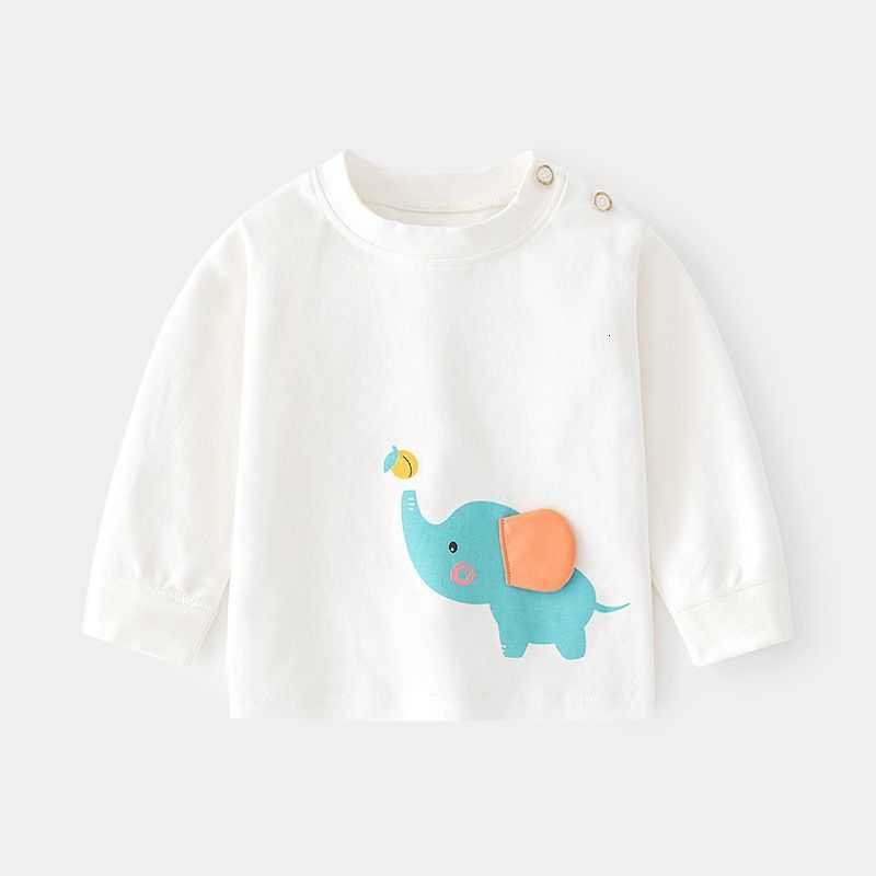 Baby Autumn Clothes Infant Cotton Printed Tops Cartoon Children Spring Autumn Underwear Bottoming Children's Clothes Shoulder Open T-shirt