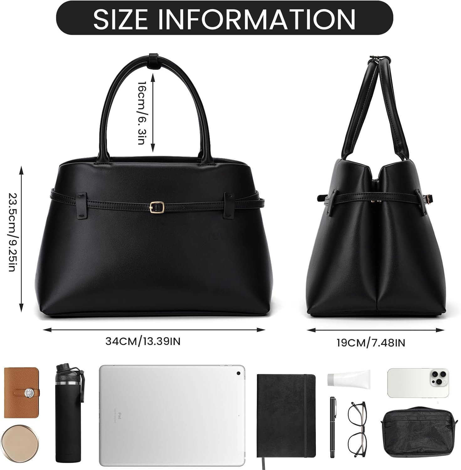 Tote Bag for Women Vegan Leather Work Bag Top Handle Bag Trendy Hobo Handbag College Tote Bag PurseW250913
