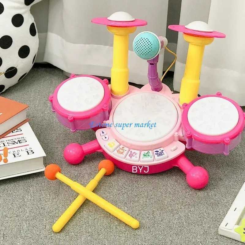 090B Kids Drum Set Musical Instrument Drum Set for Toddlers 13 Educational Toy C250913