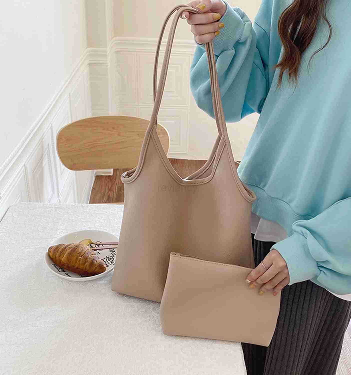 Womens Brown Large Hobo Tote Bag Soft Vegan Crossbody Handbag with Top Handles and Shoulder StrapW250913