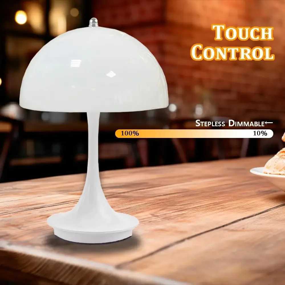 Modern Bedside Mushroom Table Lamp Bedroom USB Rechargeable LED Night Light Room Dining Table Decorative Table Lamp Lighting C250913
