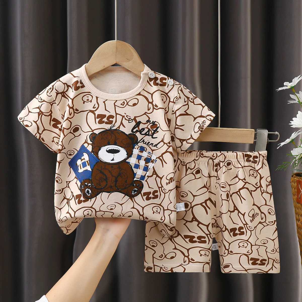 2PCS Childrens Sets mother Kids Clothes Boys Girl Tshirt Shorts Summer Cotton Short sleeve Baby Children Clothing Toddler Suit C250913