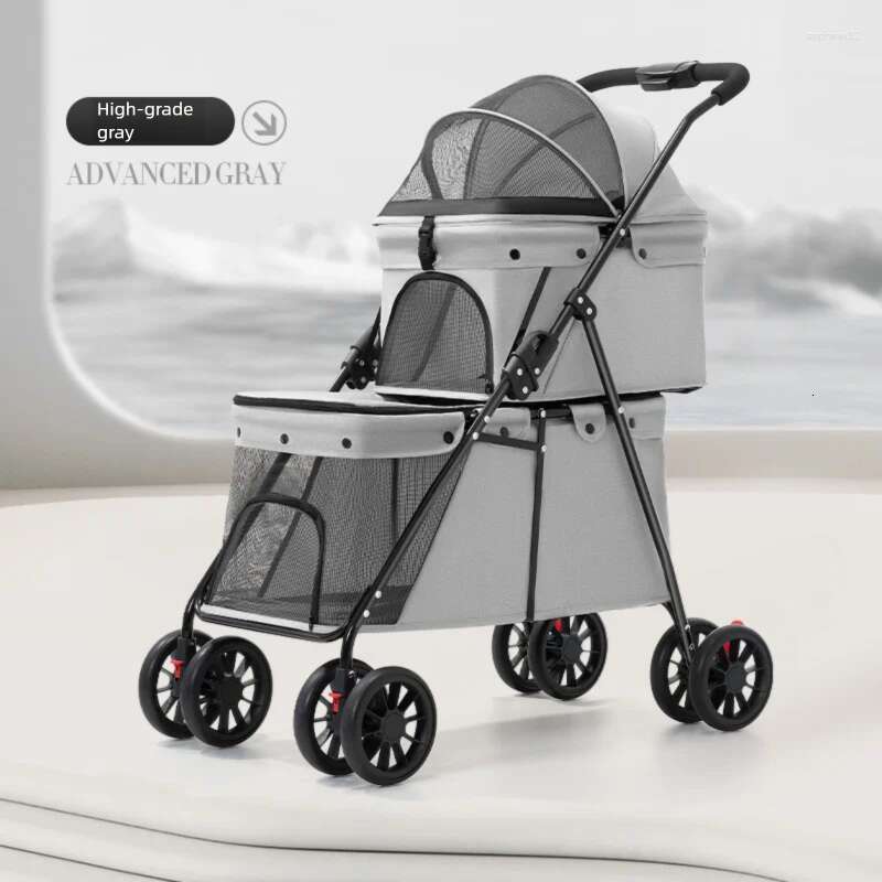 Pet Cart Double-layer Large Space Dog Foldable Portable Going Out Cat Bag Breathable Free shipping