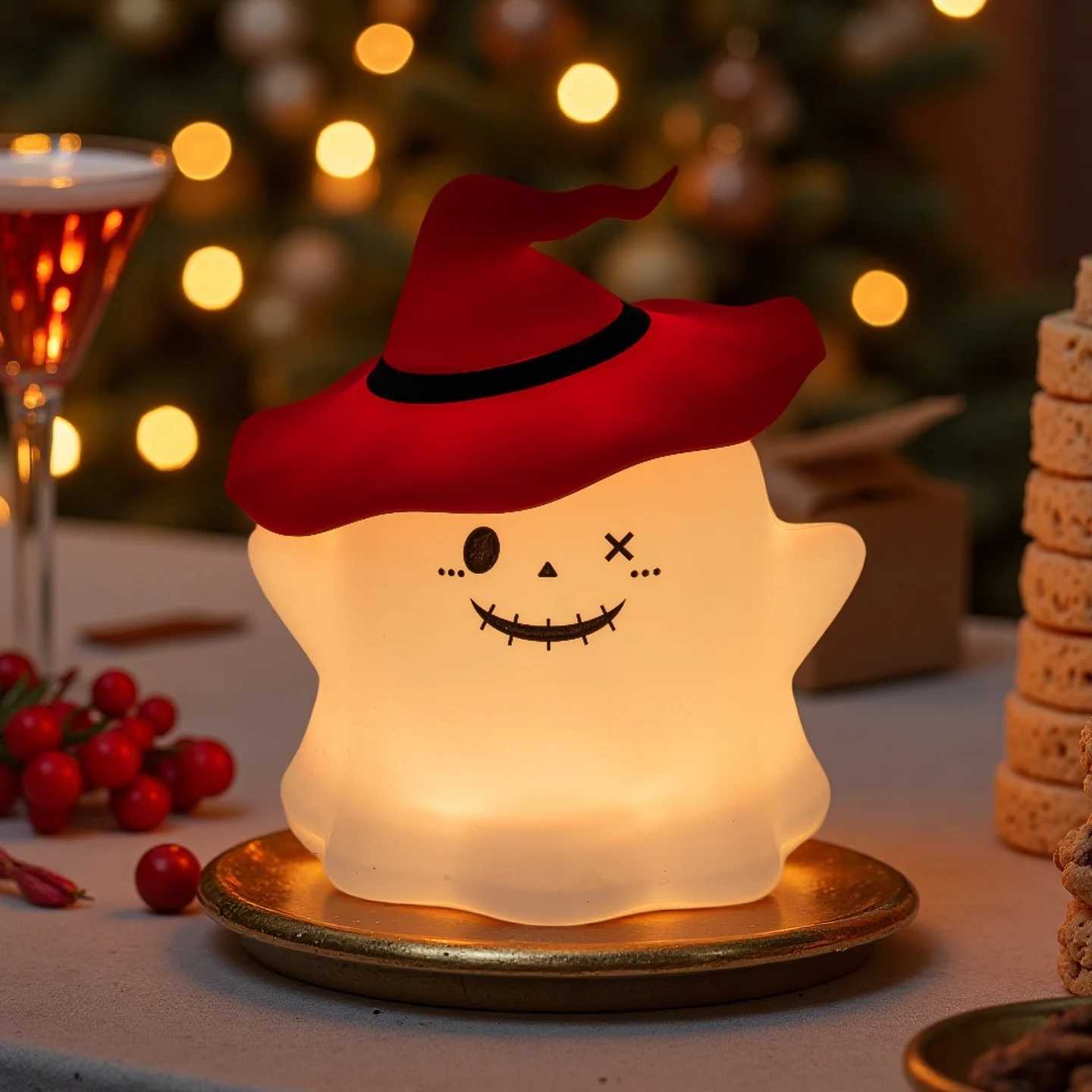 Halloween Ghost Light LED Night Light Cute Pat Lamp Warm Decor Battery Included Bedroom Kids Gift Halloween Decoration Festive C250913