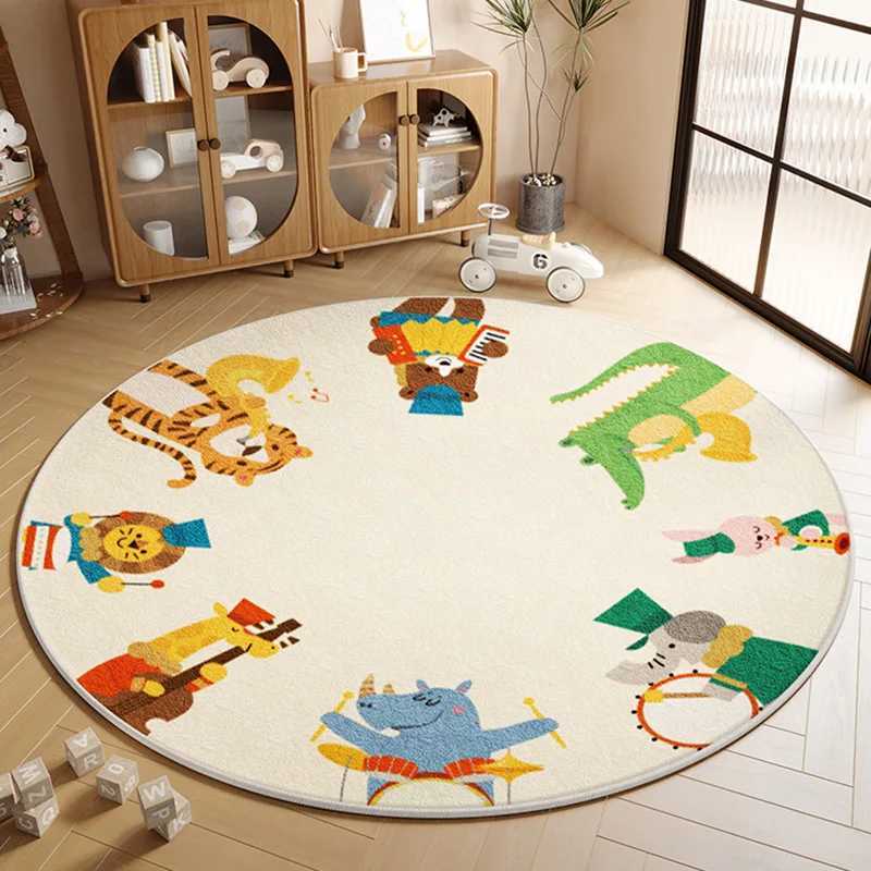 Round Animal Modular Carpet Children Room Reading 2024 New Carpets Bedroom Bedside Sofa Coffee Table Waterproof Anti Slip Rug C250913