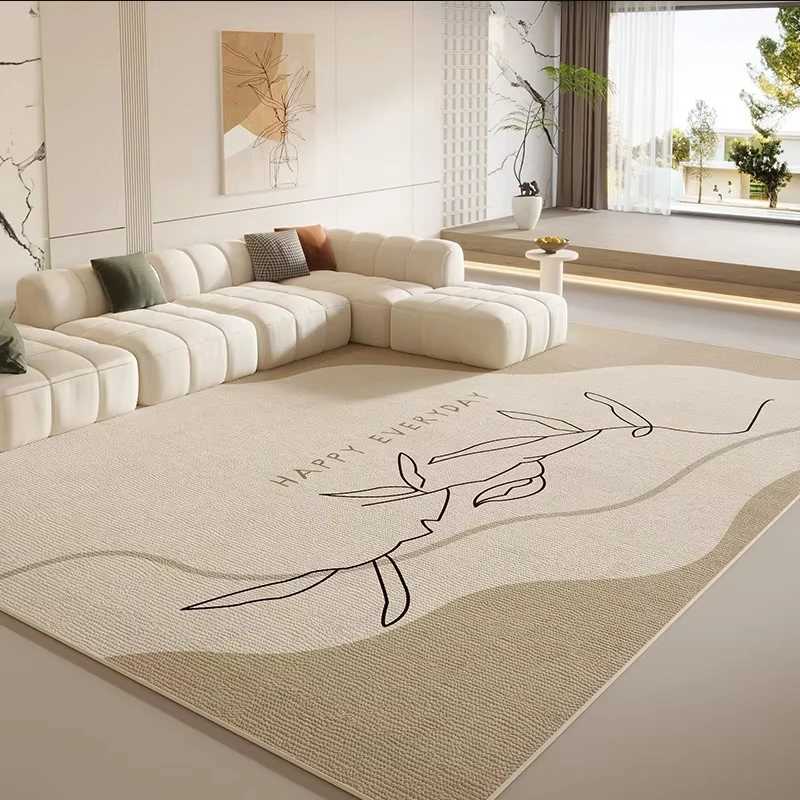 VIKAMA Carpet Living Room and Bedroom Floor Mat Light Luxury Highend Cream Sandblasted Carpet Study Carpet Home Decoration C250913