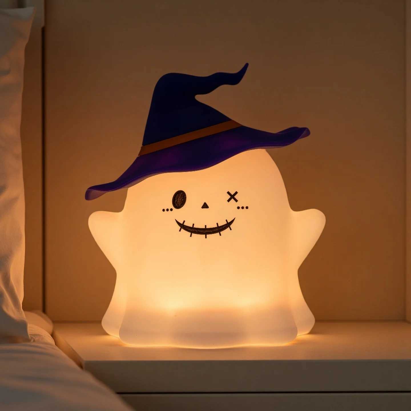 Halloween Ghost Light LED Night Light Cute Pat Lamp Warm Decor Battery Included Bedroom Kids Gift Halloween Decoration Festive C250913