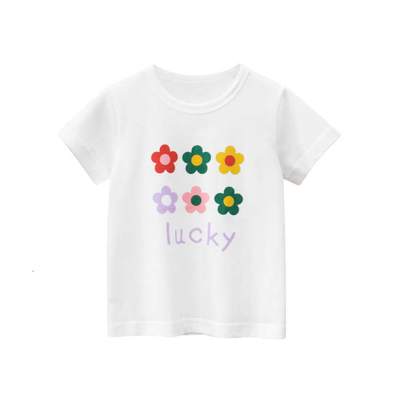 Children's clothing, children's short sleeved t-shirt, girls' summer clothes, baby clothes, 2024 floral printed top